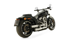 2 X Custom Exhaust Slip-On Ø 90 mm Incl. Cat. Asc, Stainless Chrome, Endcap Short Cut V1 2 Pcs., Alloy Chrome