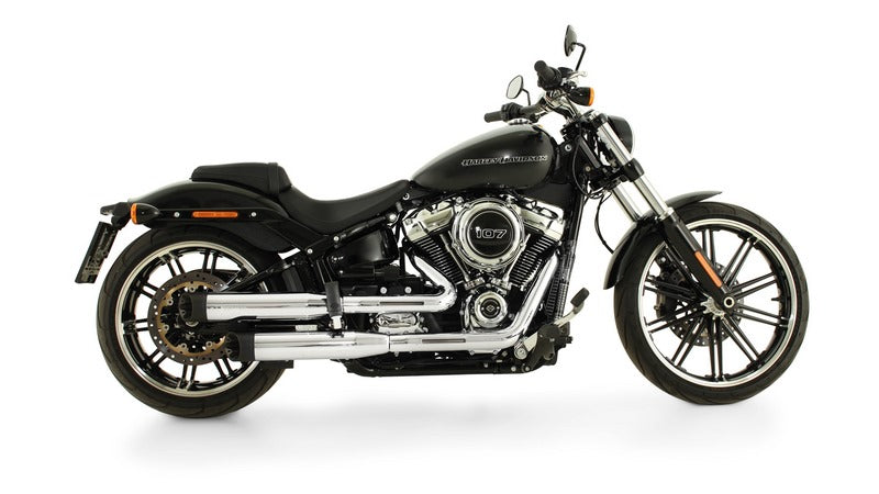 2 X Custom Exhaust Slip-On Ø 90 mm Incl. Cat. Asc, Stainless Chrome, Endcap Short Cut V1 2 Pcs., Alloy Chrome