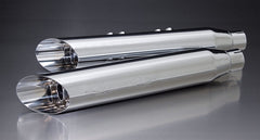 Custom, Slash Cut Muffler Incl. Cat.Top/Bottom , Chrome, EEC