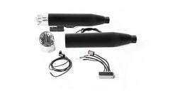 1 X Custom Exhaust Slip-On Ø 102 mm No Cat. Asc, Stainless Black, Endcap Straight End V1 1 Pc., Alloy Chrome