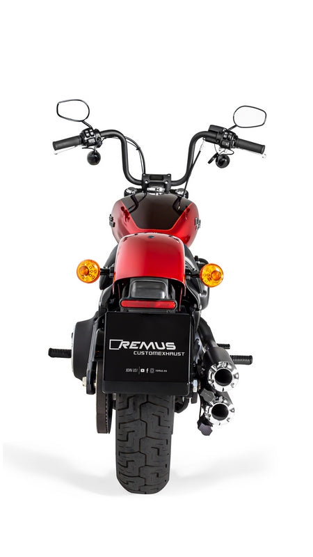 2 X Custom Slip-On Exhaust Ø 90 mm Incl. Cat., Asc, Stainless Black, Endcap Short Cut V1 2 Pcs., Alloy Chrome
