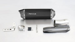 Black Hawk, Slip On Muffler With Connecting Tube Incl. Carbon Heat Protecting Shield, Stainless Black, 66mm, Incl. EC Homologation