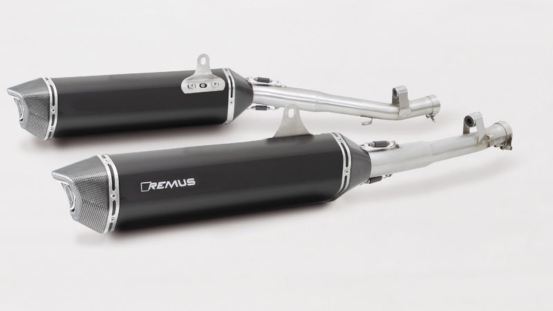 Black Hawk, Racing Slip On Sport Exhaust Left/Right Sport Exhaust System Incl. Connecting Tube And Removable Sound Inserts, Stainless Black, Without EC Homologation