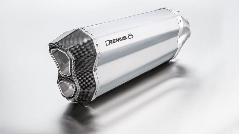 Slip On Muffler Incl. Connecting Tube With Heat Protecting Shield, Stainless Matt, 54mm, Incl. EC Homologation