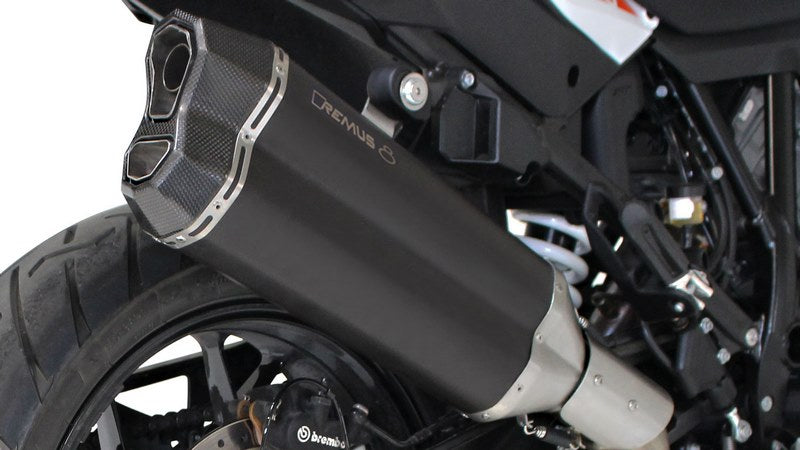 Slip On Sport Exhaust Muffler Incl. Connecting Tube With Heat Protecting Shield, Stainless Black, 54mm, Incl. EC Homologation