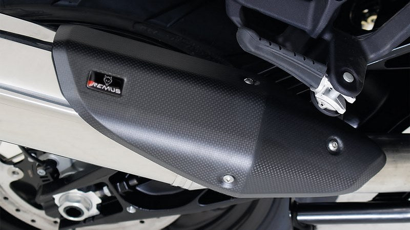 Hexacone, Slip On Muffler Incl. Carbon Heat Protecting Shield, Titanium, 54mm, Incl. EC Homologation