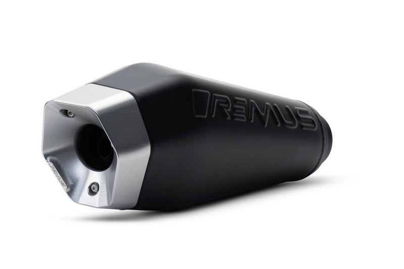 Sport Exhaust, Stainless Black, Machined Aluminium Endcap, Silver Coated, Connecting Tube Incl. Euro 4 Catalytic Converter, Black Coated, Incl. EC Type Approval, Powerring Black