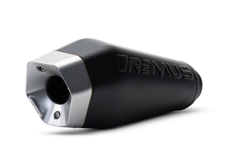 Sport Exhaust, Stainless Black, Machined Aluminium Endcap, Silver Coated, Connecting Tube Incl. Euro 4 Catalytic Converter, Black Coated, Incl. EC Type Approval, Powerring Black