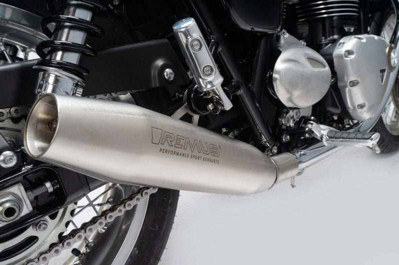Slip On Tapered Muffler Sport Exhaust, Left/Right Ø 84 mm, With Catalytic Converter, Stainless Matt, Incl. EC-Approval