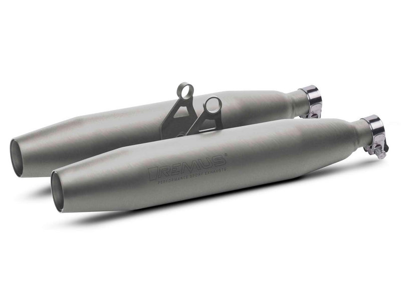 Racing Slip On Tapered Muffler Sport Exhaust, Left/Right Ø 84 mm, No Catalytic Converter, Stainless Matt, No EC- Approval