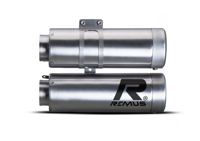 Slip-On Double Mesh Sport Silencer, Stainless Brushed, Connection Tube, Incl. Ece Type Approval