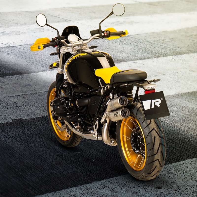 Slip-On Double Mesh Sport Silencer, Stainless Brushed, Connection Tube, Incl. Ece Type Approval