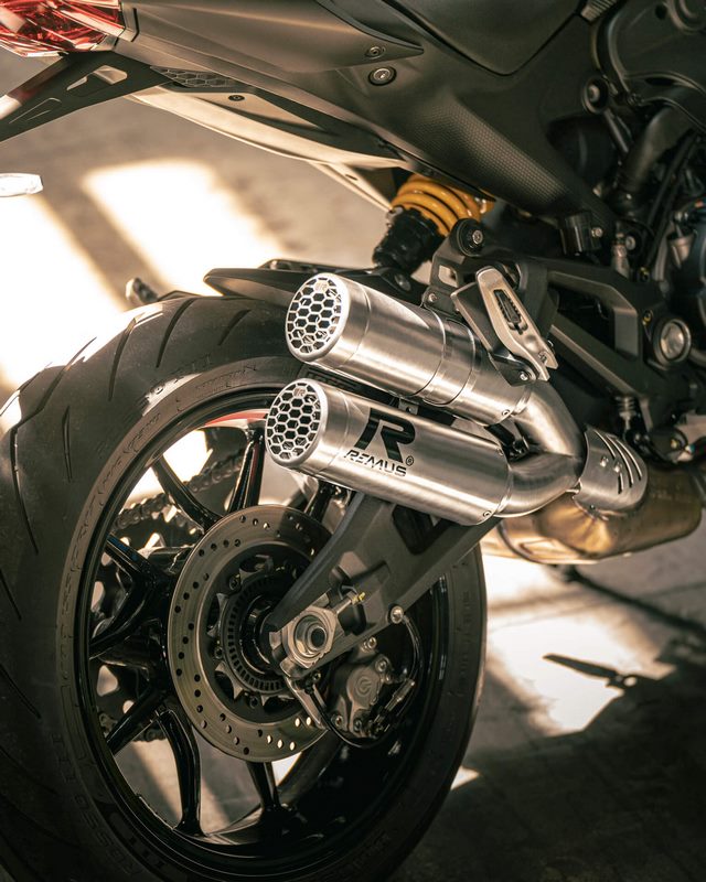Double Mesh Exhaust, Stainless Brushed, Connection Tube, Incl. Ece Type Approval