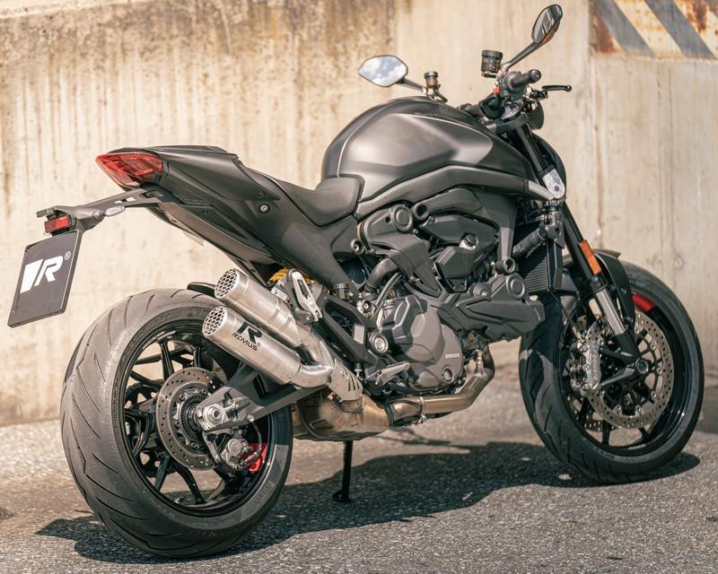 Double Mesh Racing Exhaust, Stainless Brushed, Connection Tube, Incl. Ece Type Approval