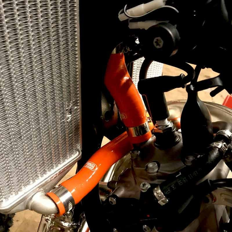 Samco Sport KTM 150 EXC TPI 2020 - 2021 3 Piece Thermostat Bypass Samco Sport Silicone Radiator Coolant Hose Kit | KTM-121-OR