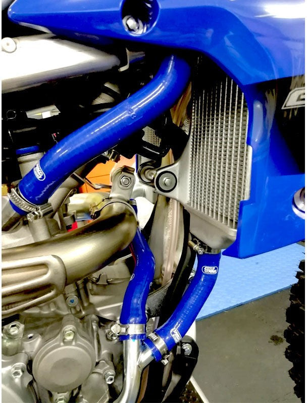 Samco Sport Yamaha WR 250 F 2020 - 2021 4 Piece OEM Replacement Samco Sport Silicone Radiator Coolant Hose Kit | YAM-91-BU