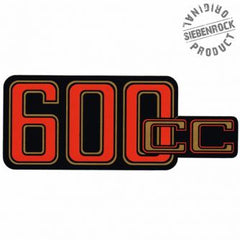 Siebenrock Sticker ''600Cc'' For Battery Cover, Red / Black On Gold | 4663081