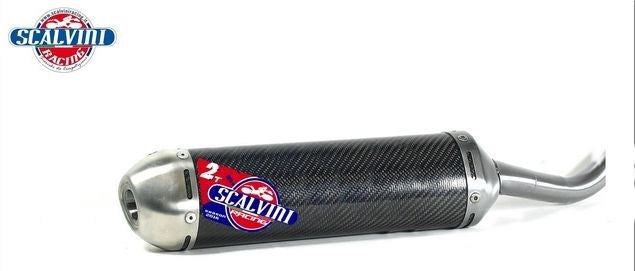 Scalvini Silencer for two stroke engine with carbon body and Inox end cap. | 002.014133