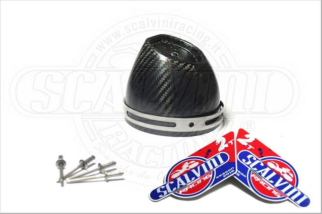 Scalvini Carbon Fiber End cap + St.Steel Band + Rivets. (450cc) | 006.006
