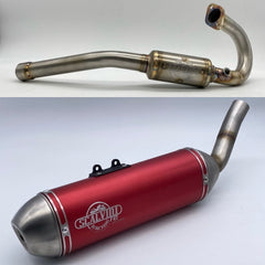 Complete Exhaust Alu Red/Inox