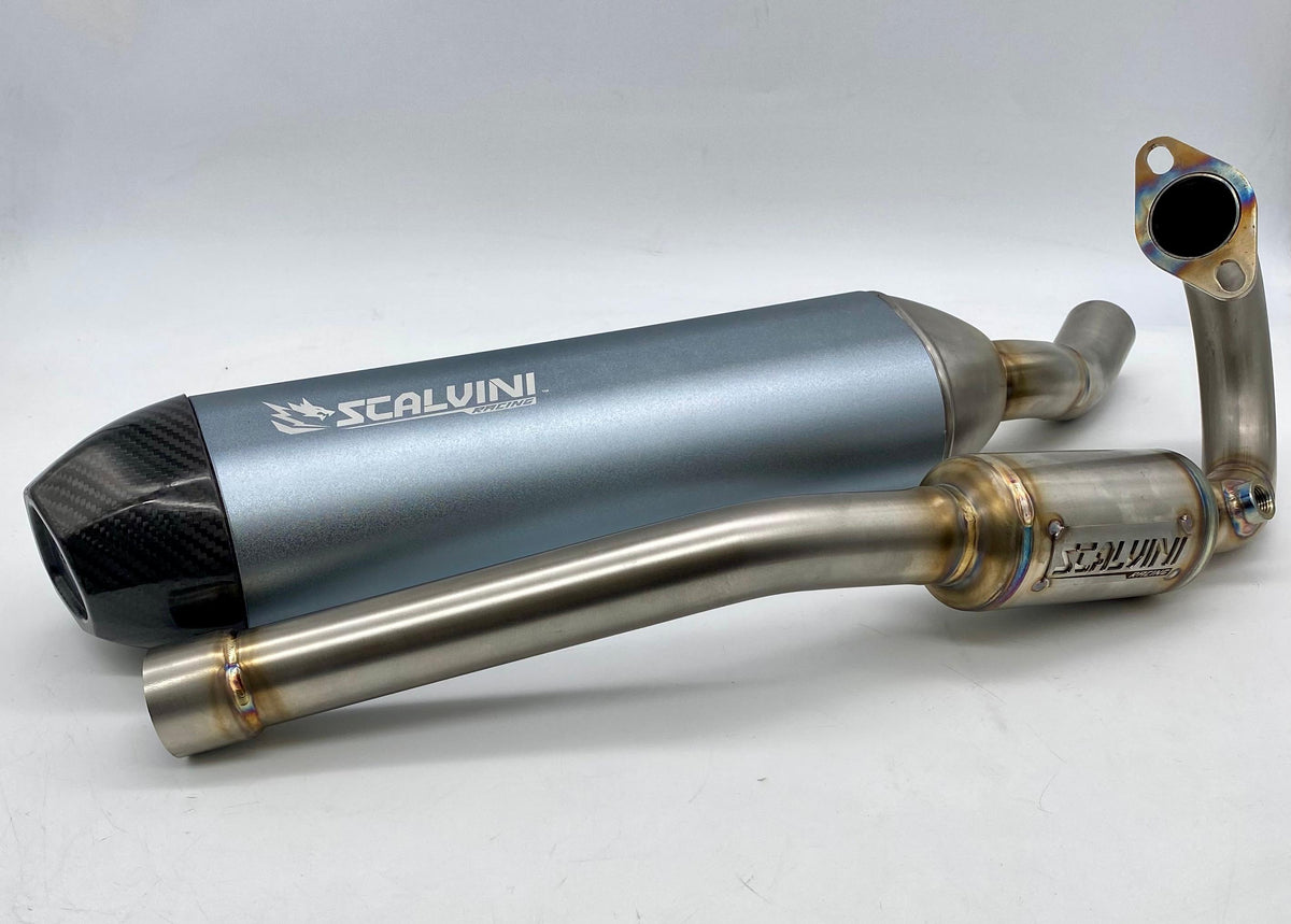 Complete Exhaust Alu Blue/Stainless Steel