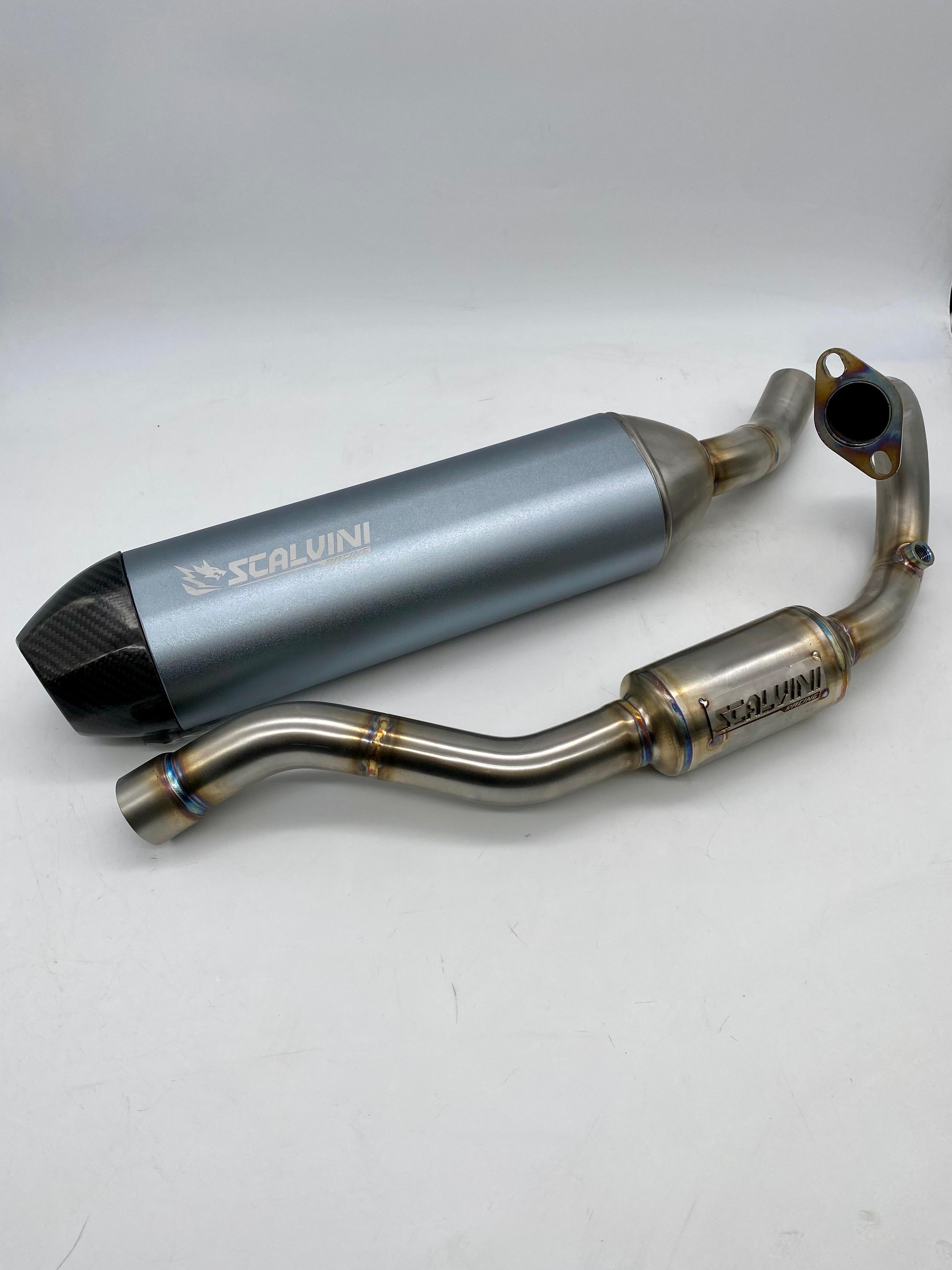 Complete Exhaust Alu Red/Inox