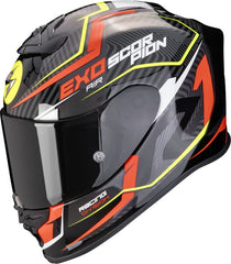 Scorpion Full Face Helmet Exo R1 Evo Air Coup Black-Red-Neon Yellow | 110-442-259