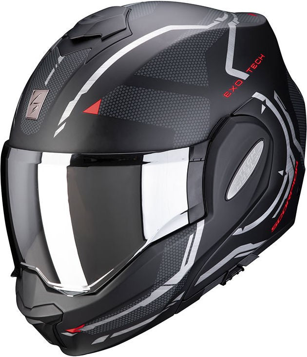 Scorpion Exo Modular Helmet Tech Square Black Red | 18-348-24