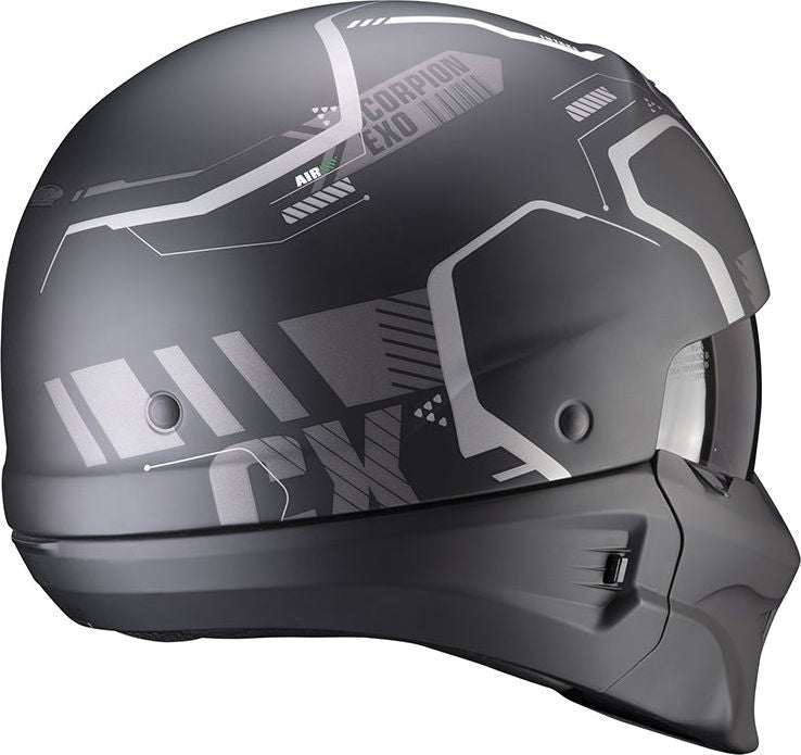Scorpion Exo Modular Helmet Combat Evo Ram Black Silver | 85-337-159
