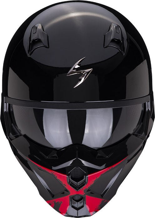 Scorpion Exo Modular Helmet Covert X Tanker Black Red | 86-371-24