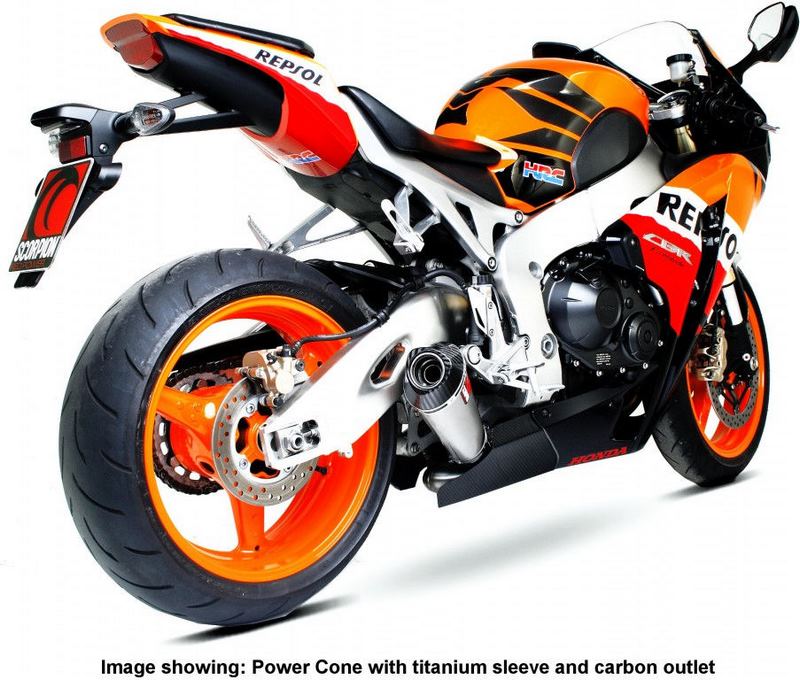SCORPION MUFFLERS Power Cone Slip-on, Titanium Sleeve EC Approved | EHA95TEO