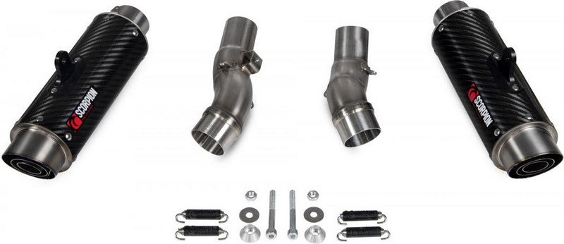 Scorpion Mufflers RP1-GP Slip-on (Pair) Carbon Fibre Sleeve (NON EU HOMOLOGATED) | KA1018CEM