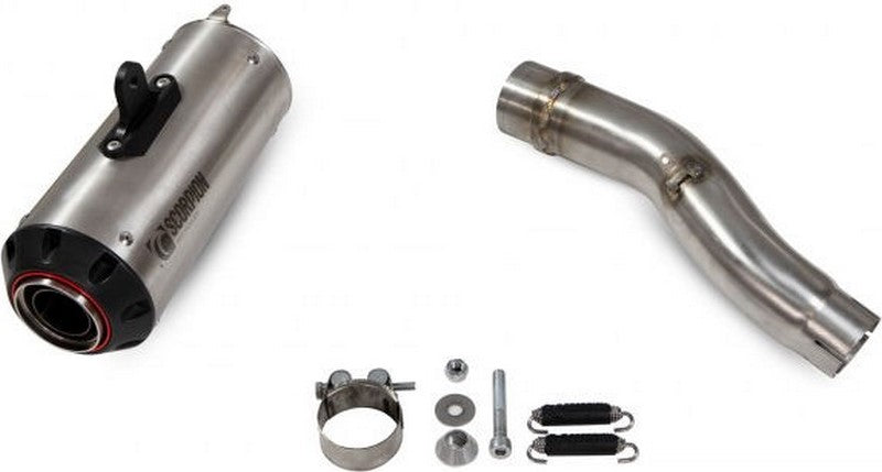 Scorpion Mufflers Red Power Slip-on Brushed Stainless Steel Sleeve | PHA186SEO
