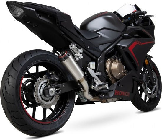 Scorpion Mufflers Red Power Slip-on Brushed Stainless Steel Sleeve | PHA186SEO
