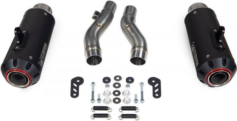 Scorpion Mufflers Red Power Slip-on (Pair) Black Ceramic Coated Sleeve (NON EU HOMOLOGATED) | PKA109BCER