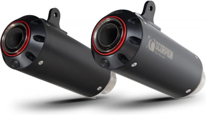 Scorpion Mufflers Red Power Slip-on (Pair) Black Ceramic Coated Sleeve (NON EU HOMOLOGATED) | PKA131BCER