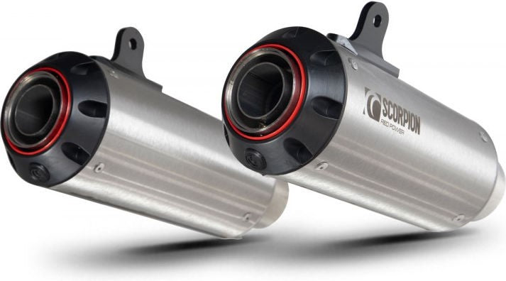 Scorpion Mufflers Red Power Slip-on (Pair) Brushed Stainless Steel Sleeve (NON EU HOMOLOGATED) | PKA131SEO