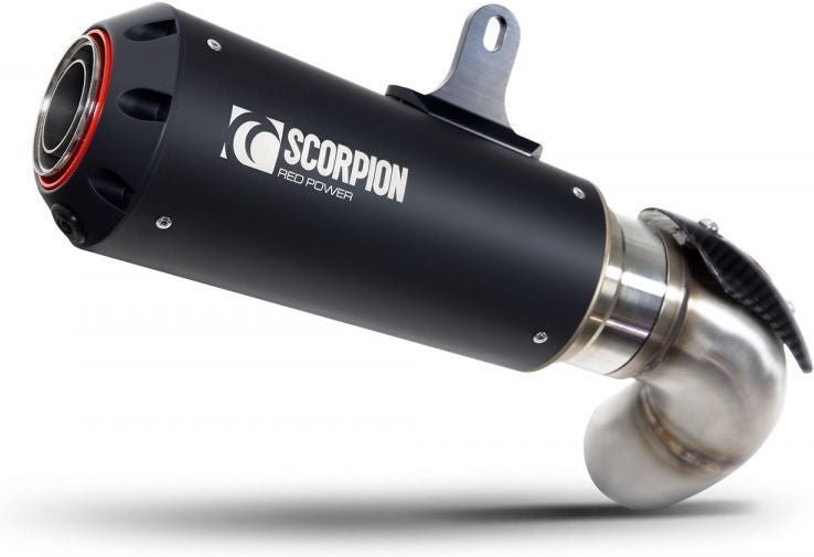 Scorpion Mufflers Red Power Slip-on Black Ceramic Coated Sleeve. Fits with panniers (NON EU HOMOLOGATED) | PKA137BCER