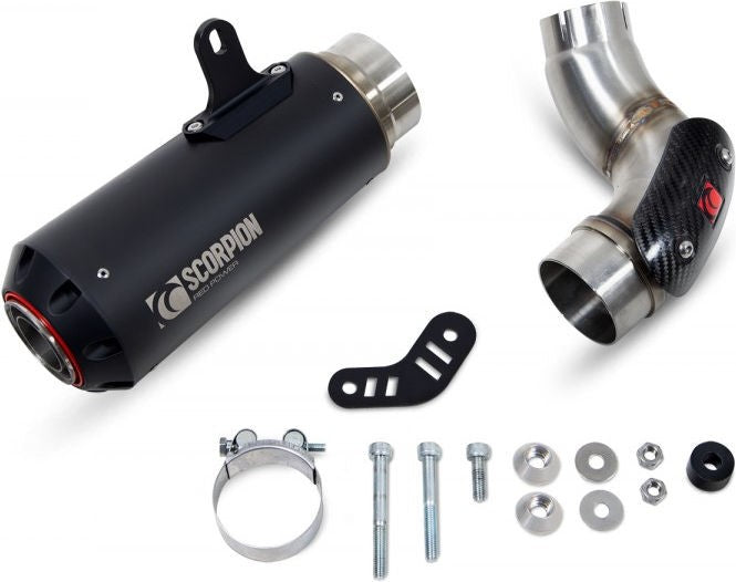 Scorpion Mufflers Red Power Slip-on Black Ceramic Coated Sleeve. Fits with panniers (NON EU HOMOLOGATED) | PKA137BCER