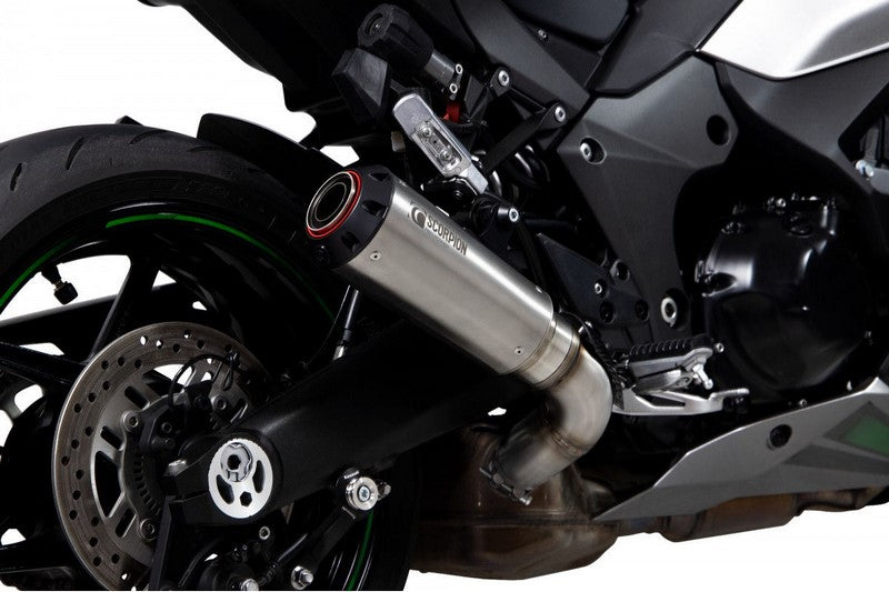 Scorpion Mufflers Red Power Slip-on Brushed Stainless Steel Sleeve. Fits with panniers  (NON EU HOMOLOGATED) | PKA137SEO