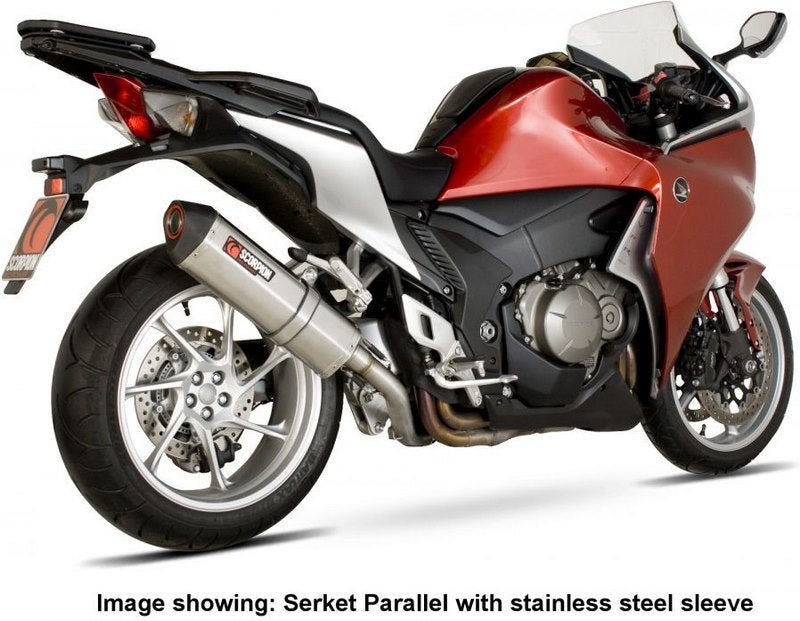 Scorpion Mufflers Serket Parallel Slip-on Titanium Sleeve. (fits to models with no panniers) | RHA104TEO