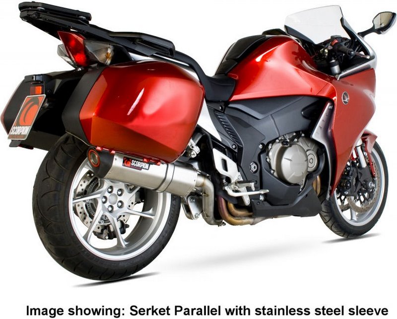 Scorpion Mufflers Serket Parallel Slip-on Titanium Sleeve. (fits to models with panniers) | RHA105TEO
