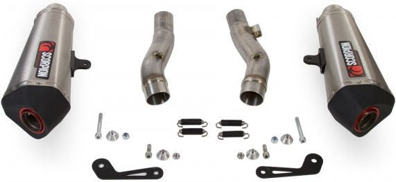 Scorpion Mufflers Serket Taper Slip-on (Pair) Brushed Stainless Steel Sleeve (NON EU HOMOLOGATED) | RKA109SEO