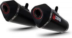 Scorpion Mufflers Serket Taper Slip-on (Pair) Carbon Fibre Sleeve (NON EU HOMOLOGATED) | RKA131CEO