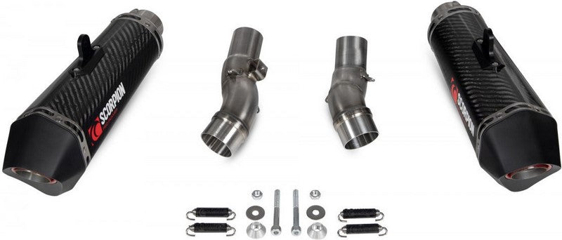 Scorpion Mufflers Serket Taper Slip-on (Pair) Carbon Fibre Sleeve (NON EU HOMOLOGATED) | RKA131CEO