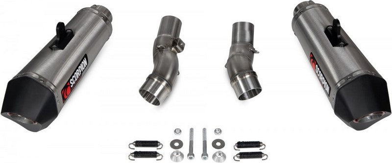 Scorpion Mufflers Serket Taper Slip-on (Pair) Brushed Stainless Steel Sleeve (NON EU HOMOLOGATED) | RKA131SEO