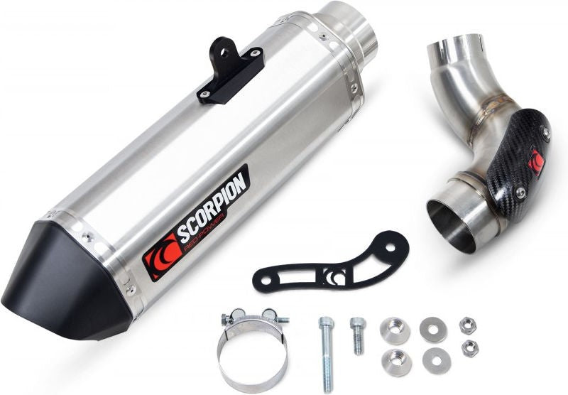 Scorpion Mufflers Serket Parallel Slip-on Brushed Stainless Steel Sleeve. Fits with panniers (NON EU HOMOLOGATED) | RKA137SEO