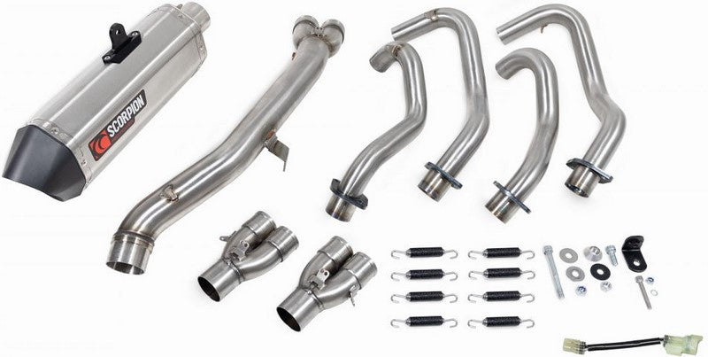 Scorpion Mufflers Serket Parallel Full System  Brushed Stainless Steel Sleeve (NON EU HOMOLOGATED) | RKA140SYSSEO