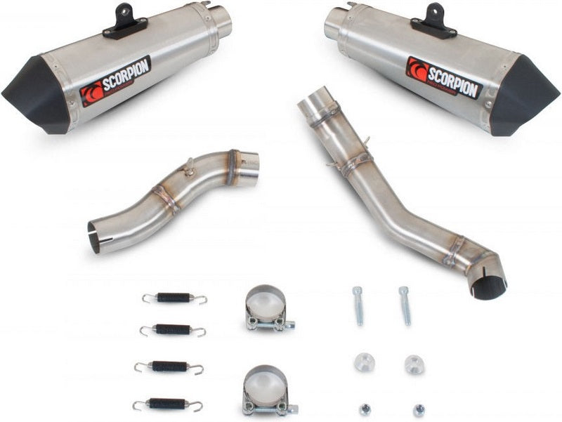 Scorpion Mufflers Serket Taper Slip-on (Pair) Brushed Stainless Steel Sleeve | RSI106SEO