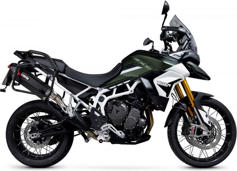 Scorpion Mufflers Serket Parallel Slip-on Black Ceramic Coated Sleeve. Fits with panniers (NON EU HOMOLOGATED) | RTR90BCER